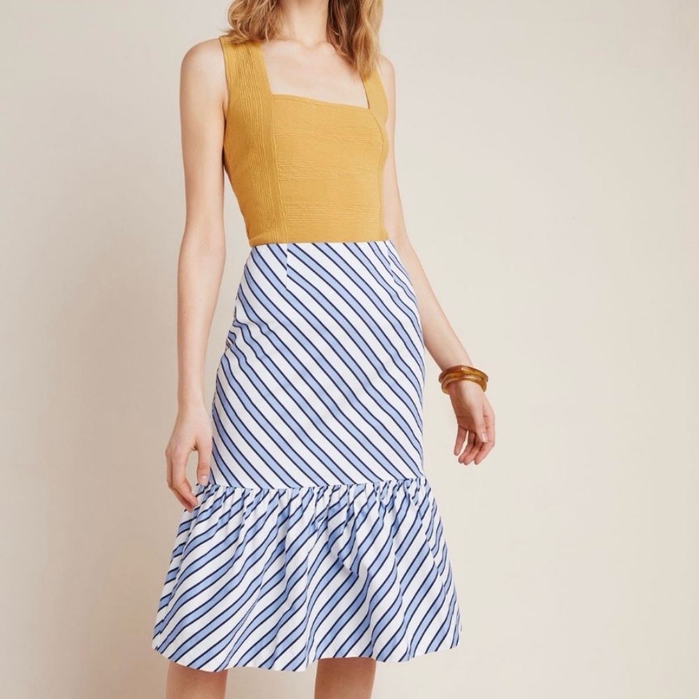 Maeve Flounced midi skirt